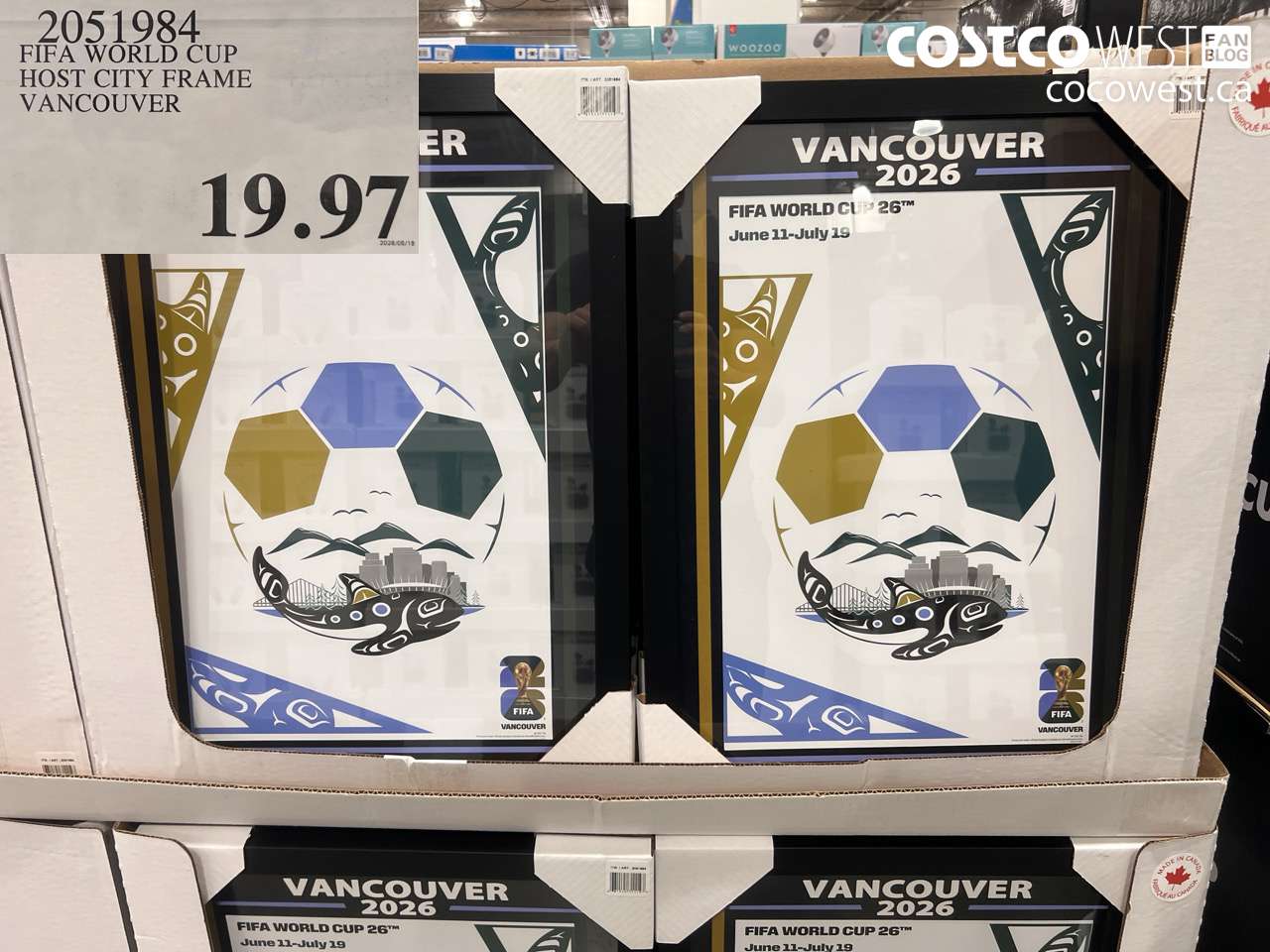 2051984 FIFA WORLD CUP HOST CITY FRAME VANCOUVER $19.97