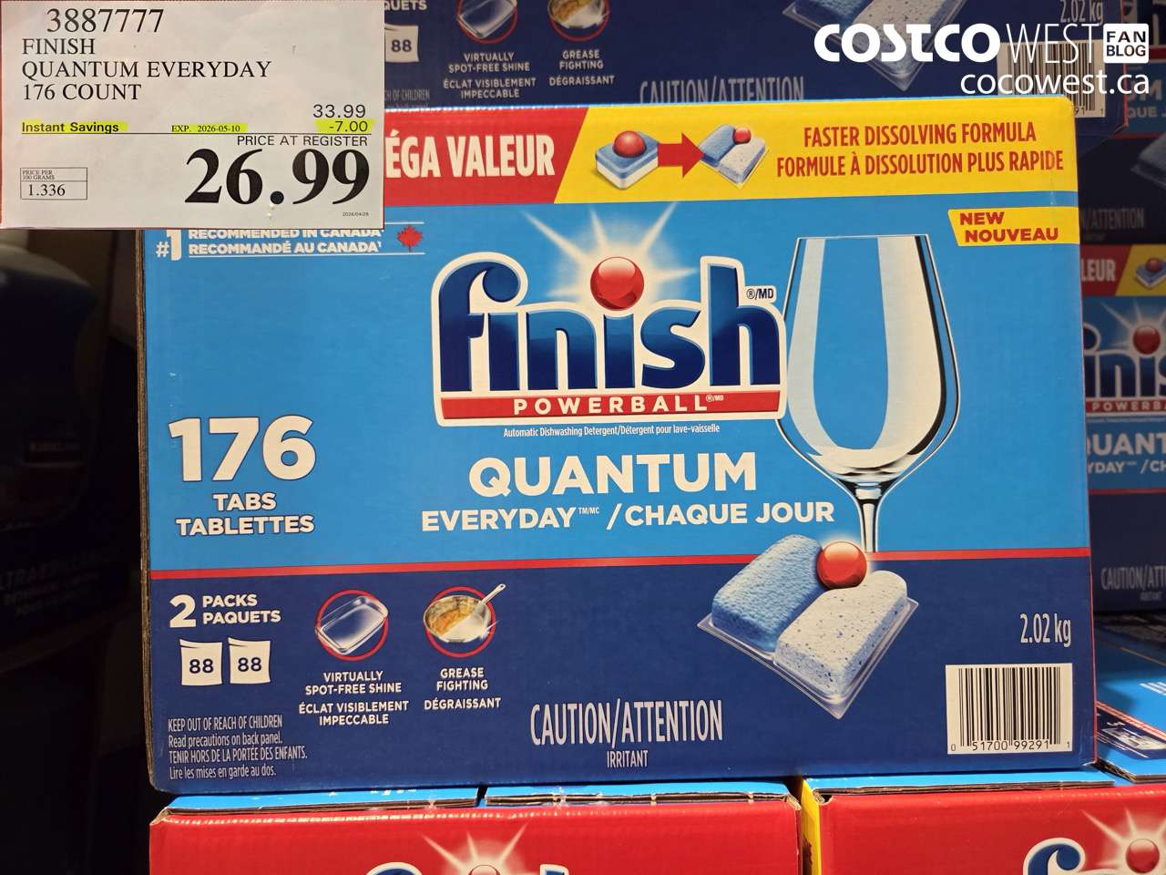 3887777 FINISH QUANTUM EVERYDAY 176 COUNT ($7.00 INSTANT SAVINGS EXPIRES ON 2026-05-10) $26.99