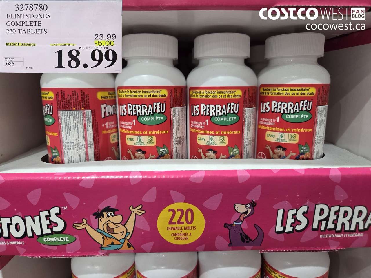 3278780 FLINTSTONES COMPLETE 220 TABLETS ($5.00 INSTANT SAVINGS EXPIRES ON 2026-05-10) $18.99