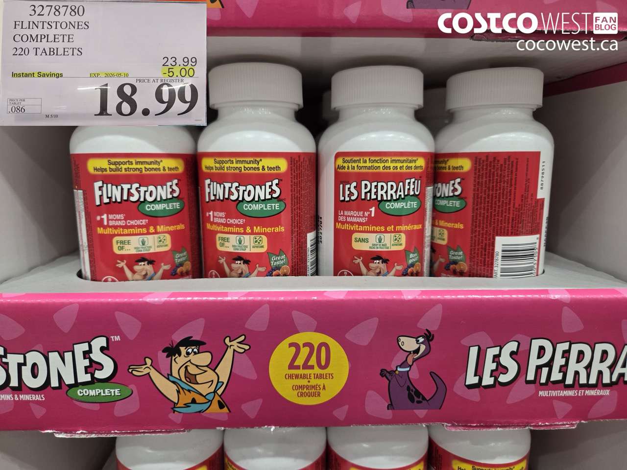 3278780 FLINTSTONES COMPLETE 220 TABLETS ($5.00 INSTANT SAVINGS EXPIRES ON 2026-05-10) $18.99