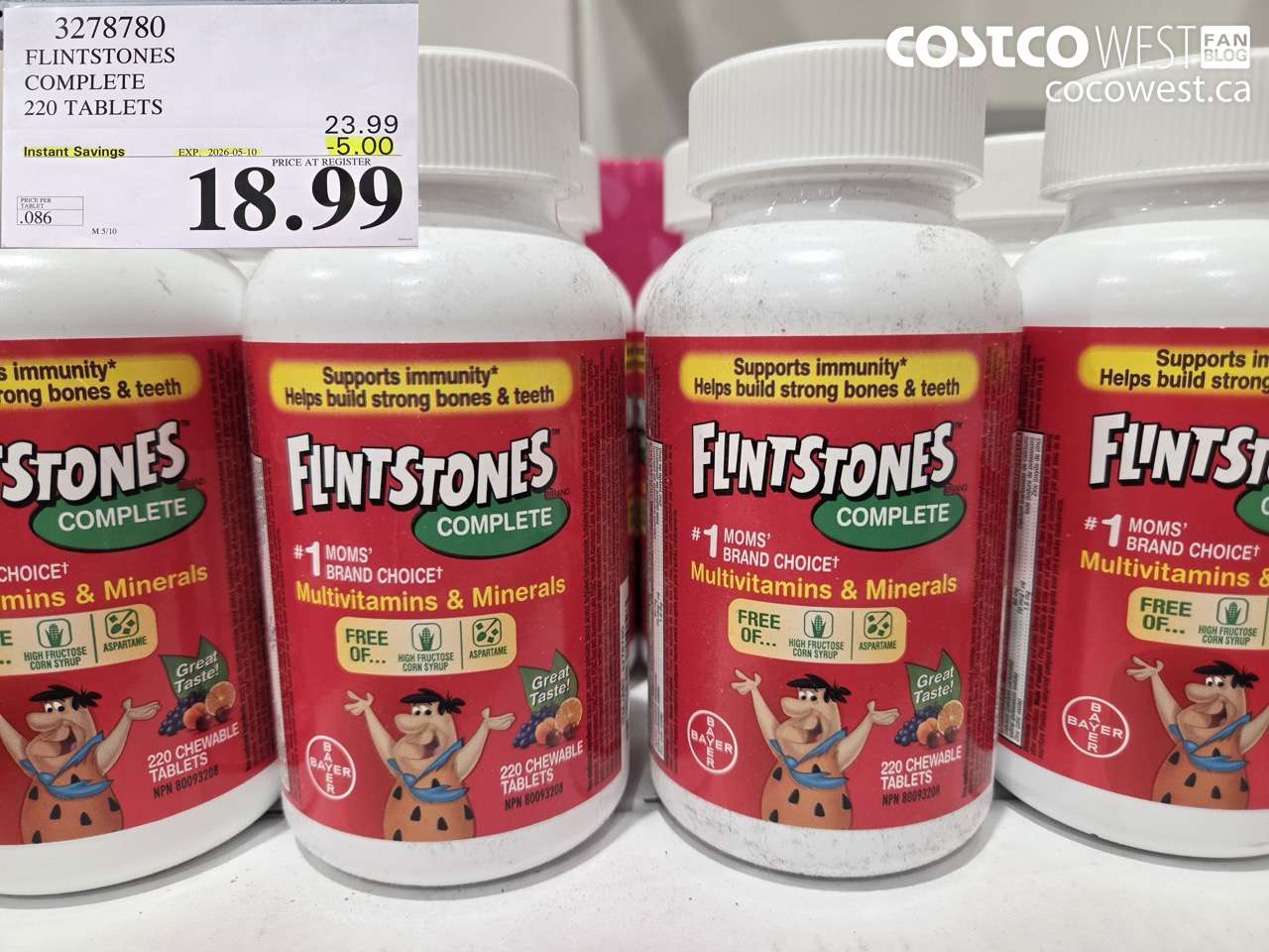 3278780 FLINTSTONES COMPLETE 220 TABLETS ($5.00 INSTANT SAVINGS EXPIRES ON 2026-05-10) $18.99