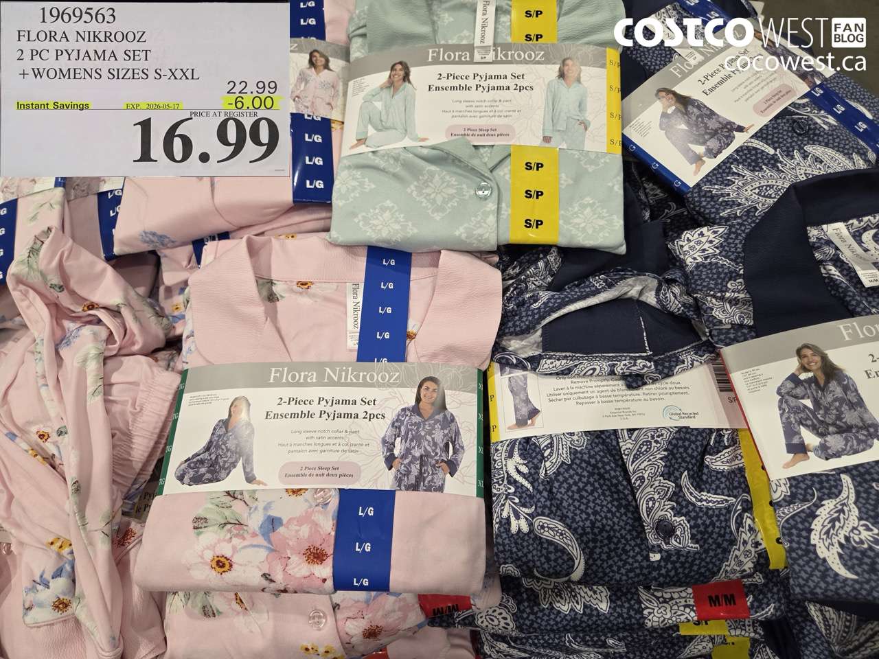 1969563 FLORA NIKROOZ 2 PC PYJAMA SET WOMENS SIZES S-XXL ($6.00 INSTANT SAVINGS EXPIRES ON 2026-05-17) $16.99