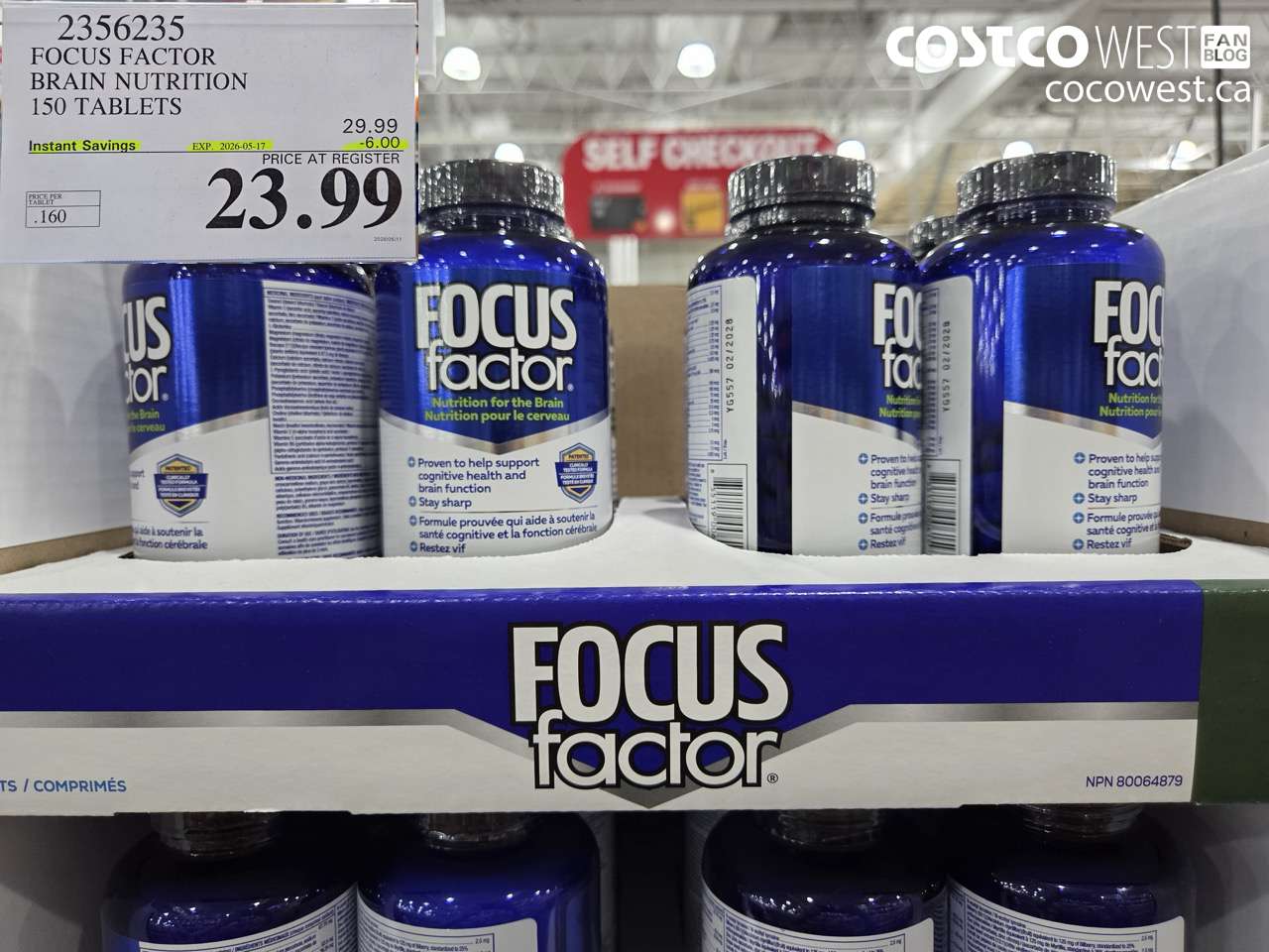 2356235 FOCUS FACTOR BRAIN NUTRITION 150 TABLETS ($6.00 INSTANT SAVINGS EXPIRES ON 2026-05-17) $23.99