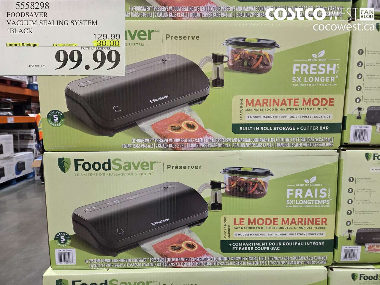 5558298 FOODSAVER VACUUM SEALING SYSTEM BLACK ($30.00 INSTANT SAVINGS EXPIRES ON 2026-05-17) $99.99