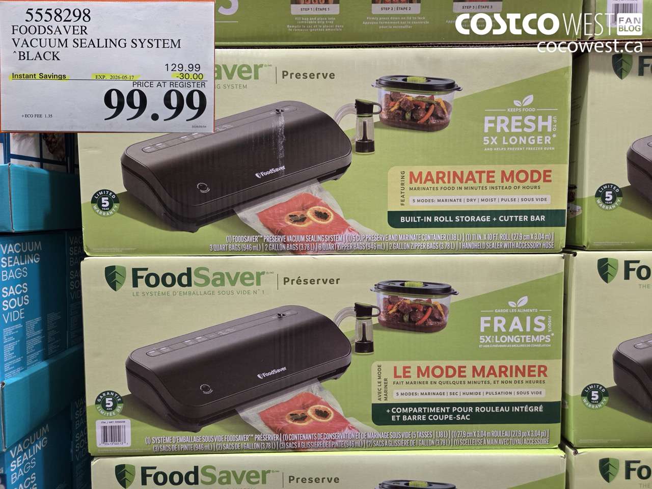 5558298 FOODSAVER VACUUM SEALING SYSTEM BLACK ($30.00 INSTANT SAVINGS EXPIRES ON 2026-05-17) $99.99