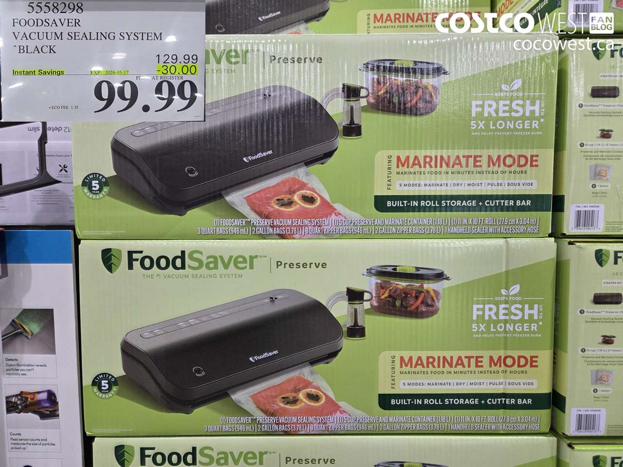 5558298 FOODSAVER VACUUM SEALING SYSTEM BLACK ($30.00 INSTANT SAVINGS EXPIRES ON 2026-05-17) $99.99