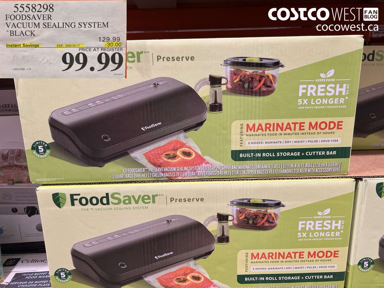 5558298 FOODSAVER VACUUM SEALING SYSTEM BLACK ($30.00 INSTANT SAVINGS EXPIRES ON 2026-05-17) $99.99
