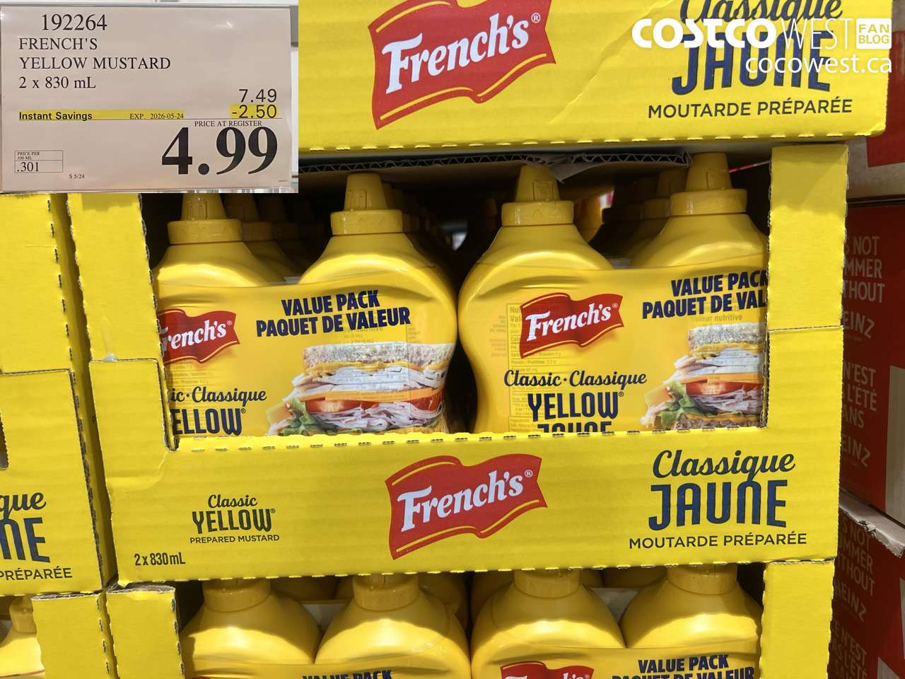 192264 FRENCH'S YELLOW MUSTARD 2 X 830 ML ($2.50 INSTANT SAVINGS EXPIRES ON 2026-05-24) $4.99