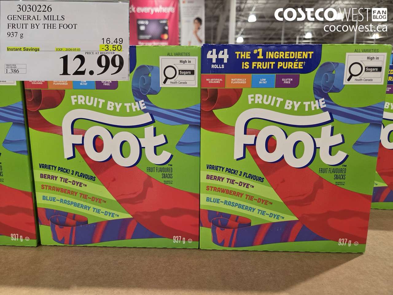 3030226 GENERAL MILLS FRUIT BY THE FOOT 937 G ($3.50 INSTANT SAVINGS EXPIRES ON 2026-05-03) $12.99