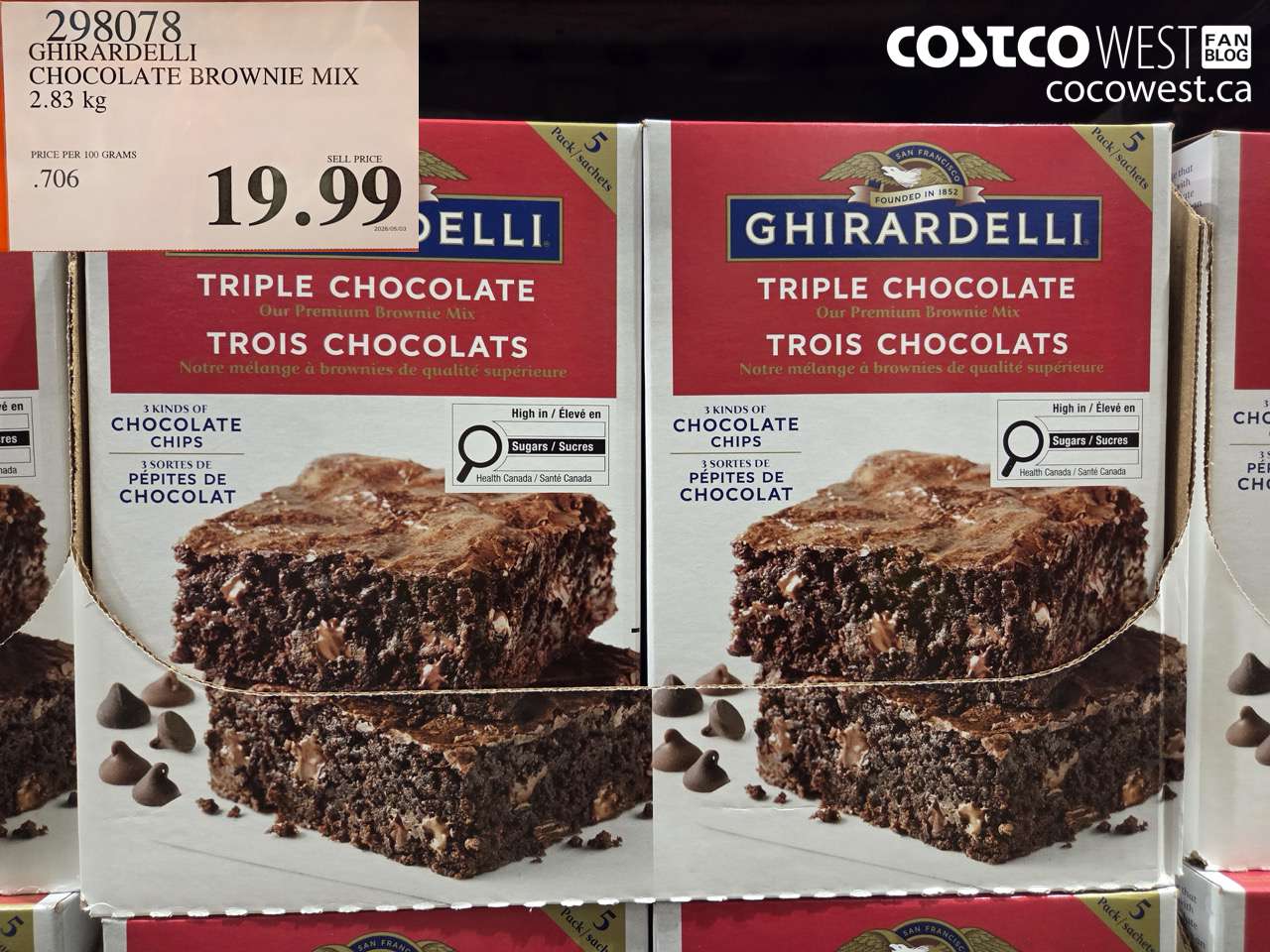 298078 GHIRARDELLI CHOCOLATE BROWNIE MIX 2.83 KG $19.99