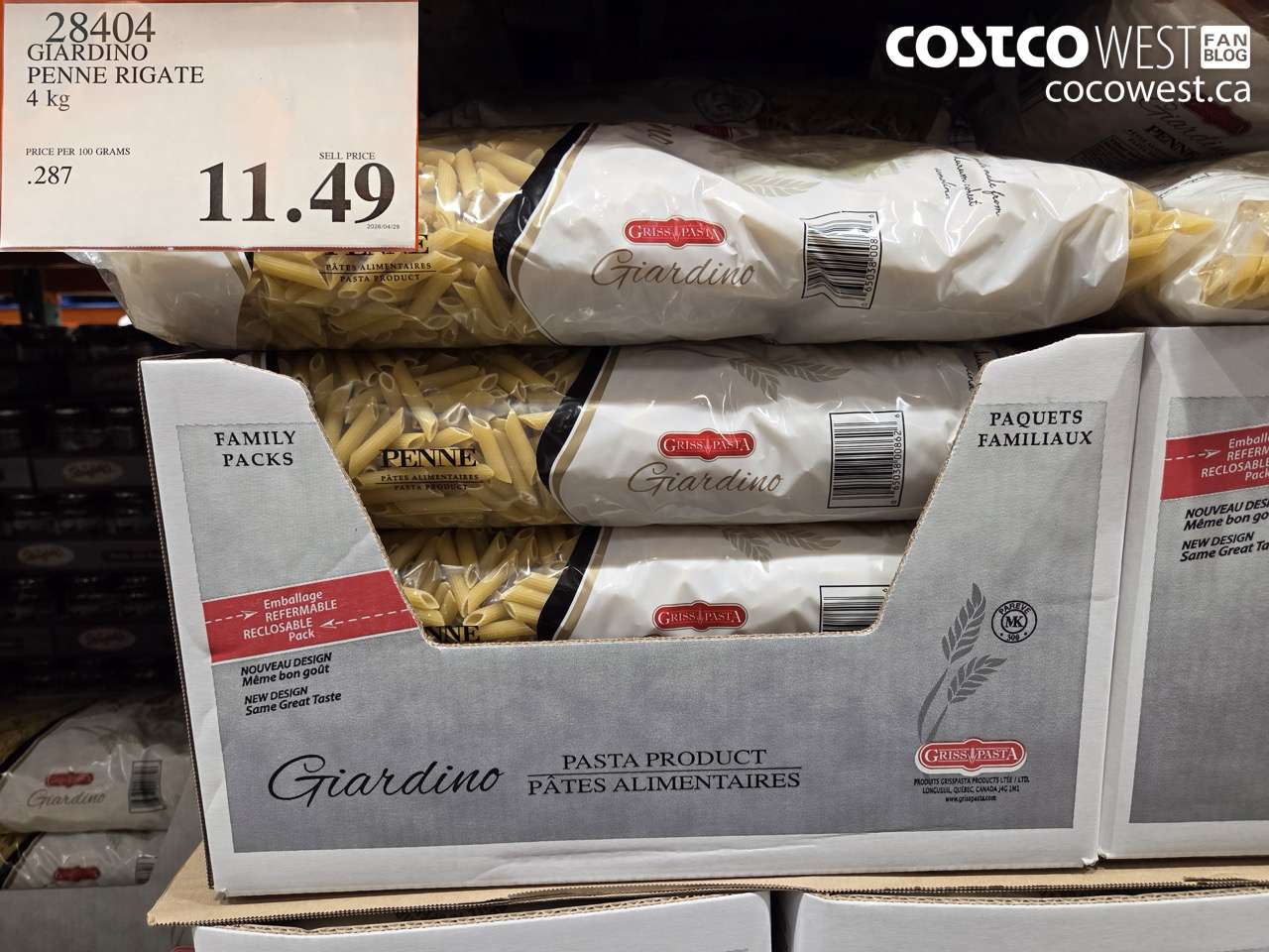 28404 GIARDINO PENNE RIGATE 4 KG $11.49