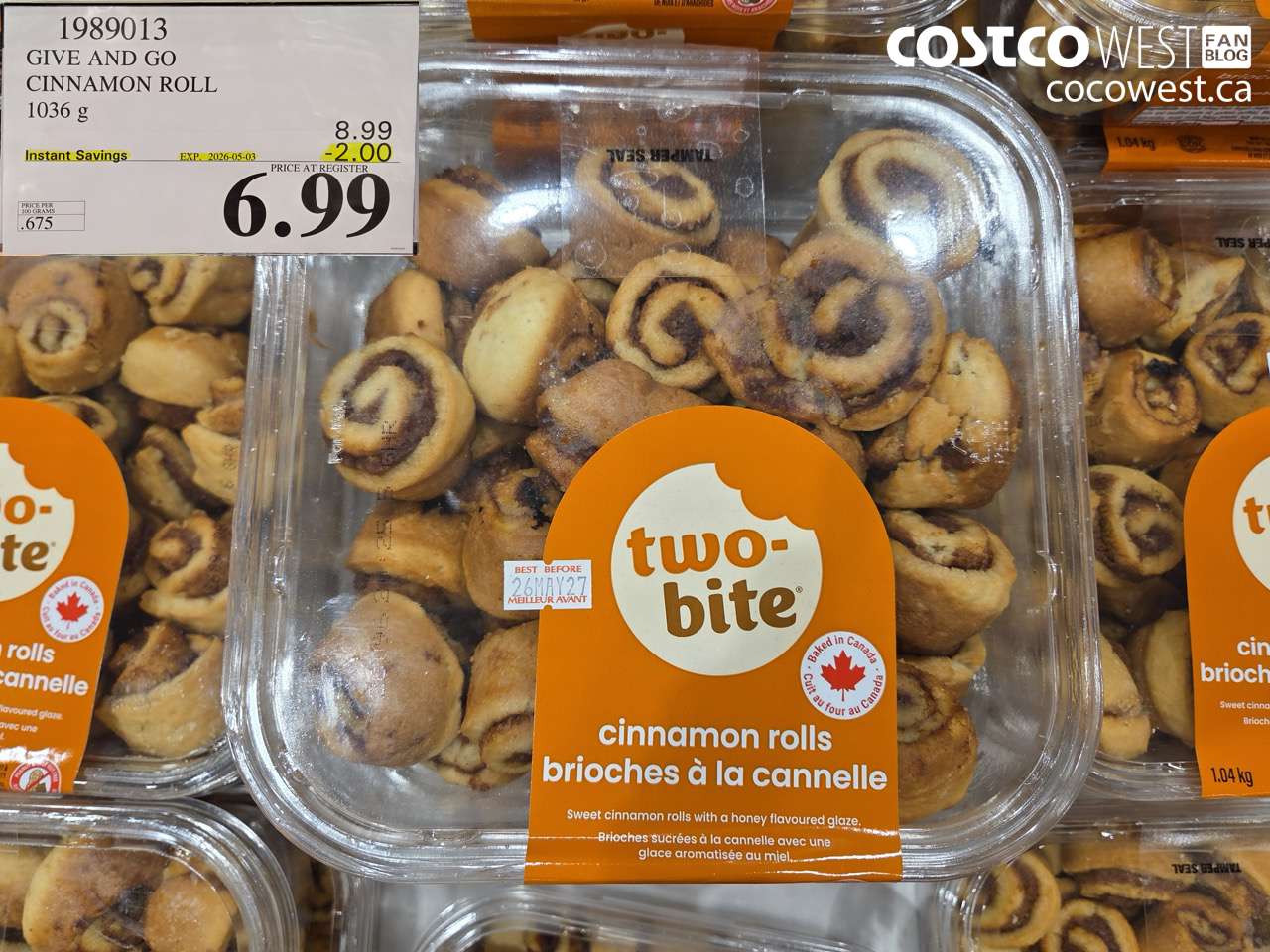 1989013 GIVE AND GO CINNAMON ROLL 1036 G ($2.00 INSTANT SAVINGS EXPIRES ON 2026-05-03) $6.99