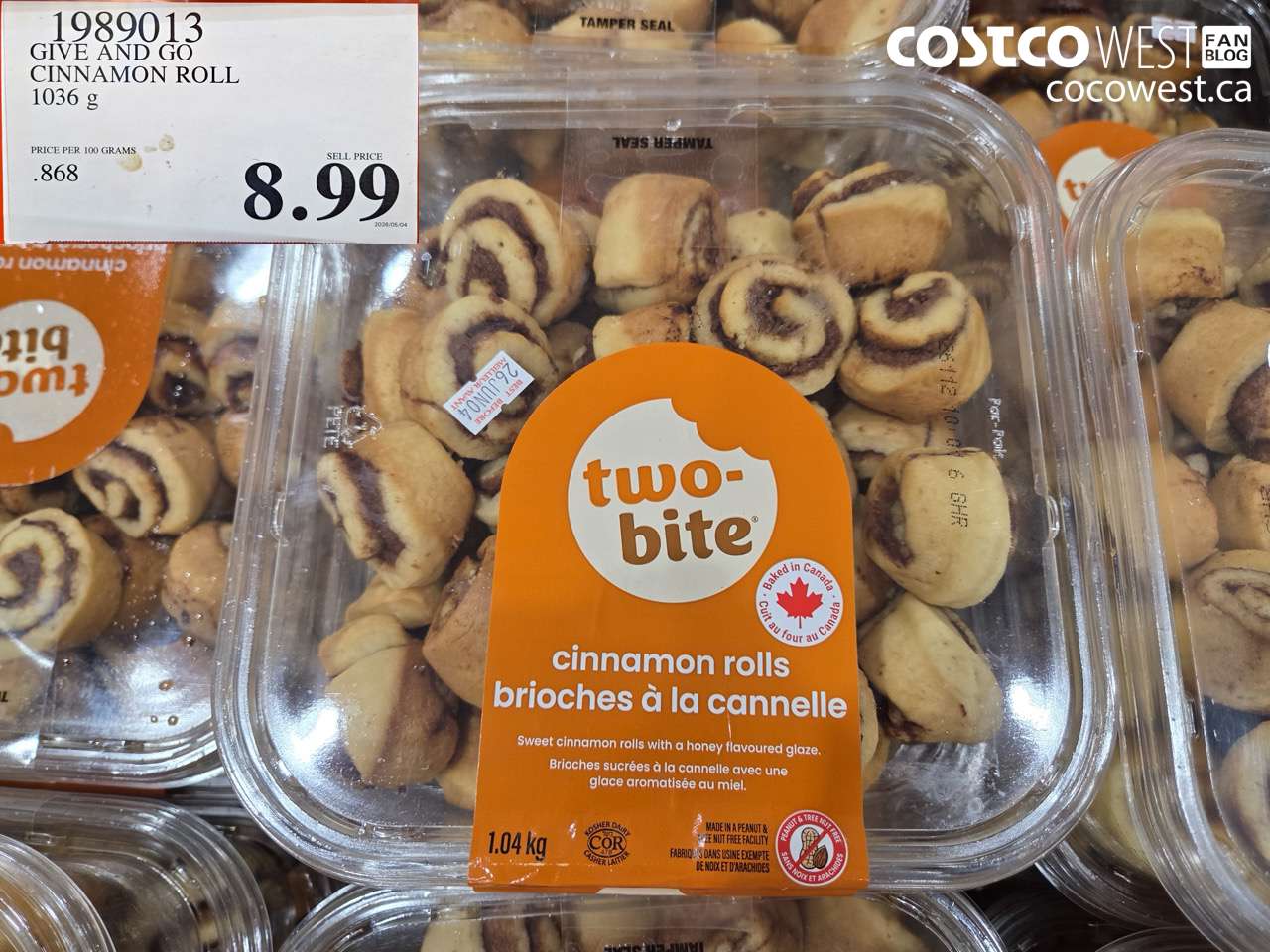 1989013 GIVE AND GO CINNAMON ROLL 1036 G $8.99