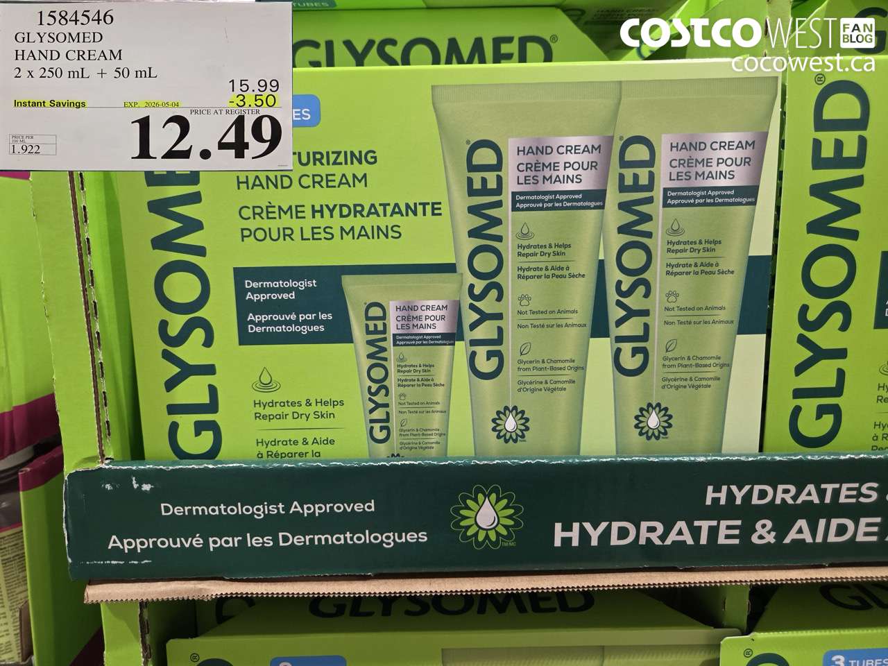 1584546 GLYSOMED HAND CREAM 2 X 250 ML + 50 ML ($3.50 INSTANT SAVINGS EXPIRES ON 2026-05-04) $12.49