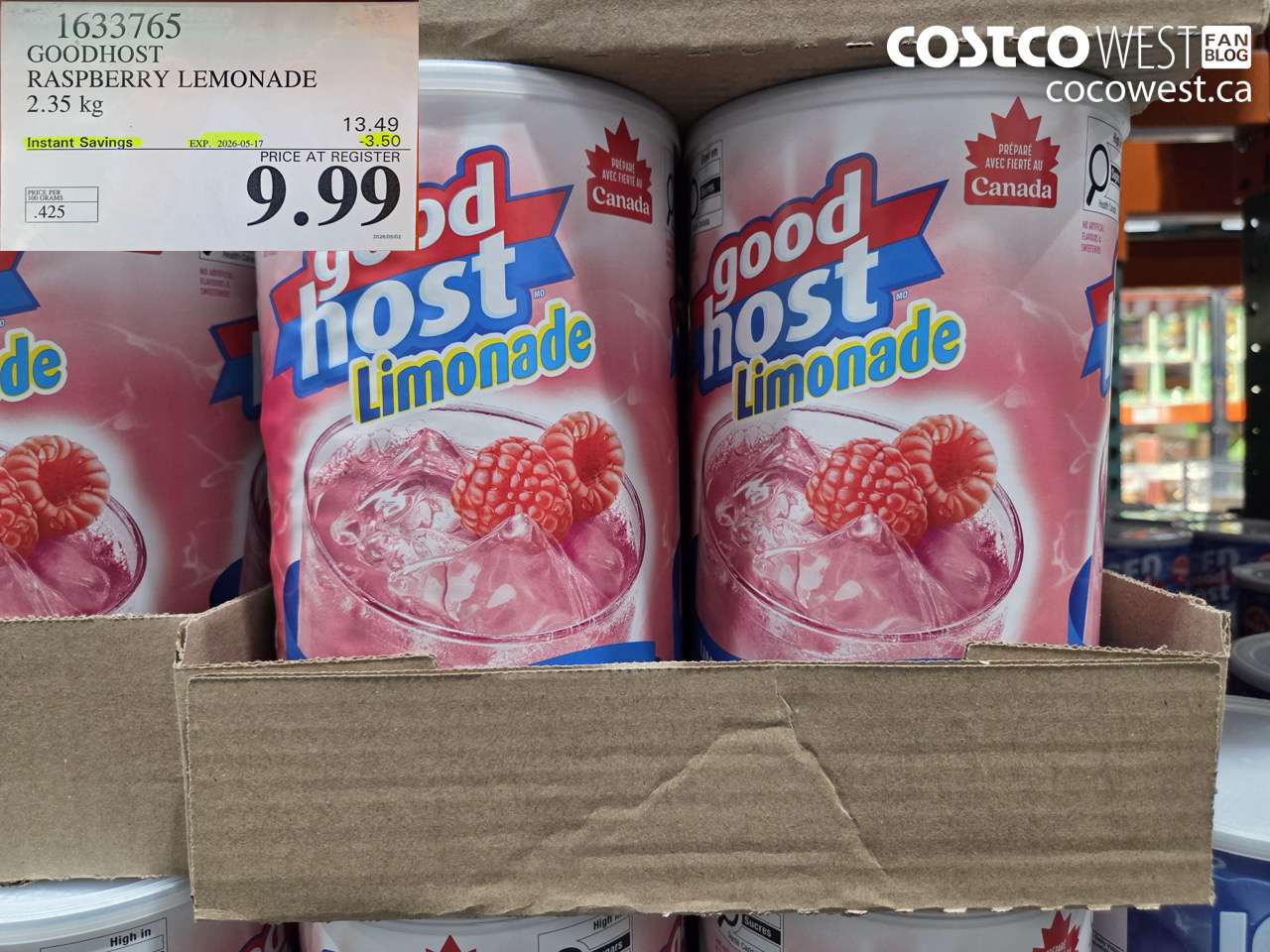 1633765 GOODHOST RASPBERRY LEMONADE 2.35 KG ($3.50 INSTANT SAVINGS EXPIRES ON 2026-05-17) $9.99