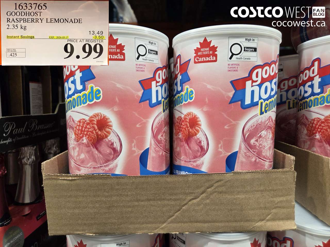 1633765 GOODHOST RASPBERRY LEMONADE 2.35 KG ($3.50 INSTANT SAVINGS EXPIRES ON 2026-05-17) $9.99