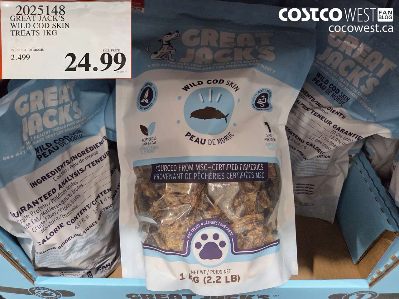 2025148 GREAT JACK'S WILD COD SKIN TREATS 1KG $24.99