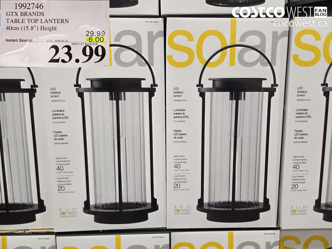 1992746 GTX BRANDS TABLE TOP LANTERN 40CM (15.8
