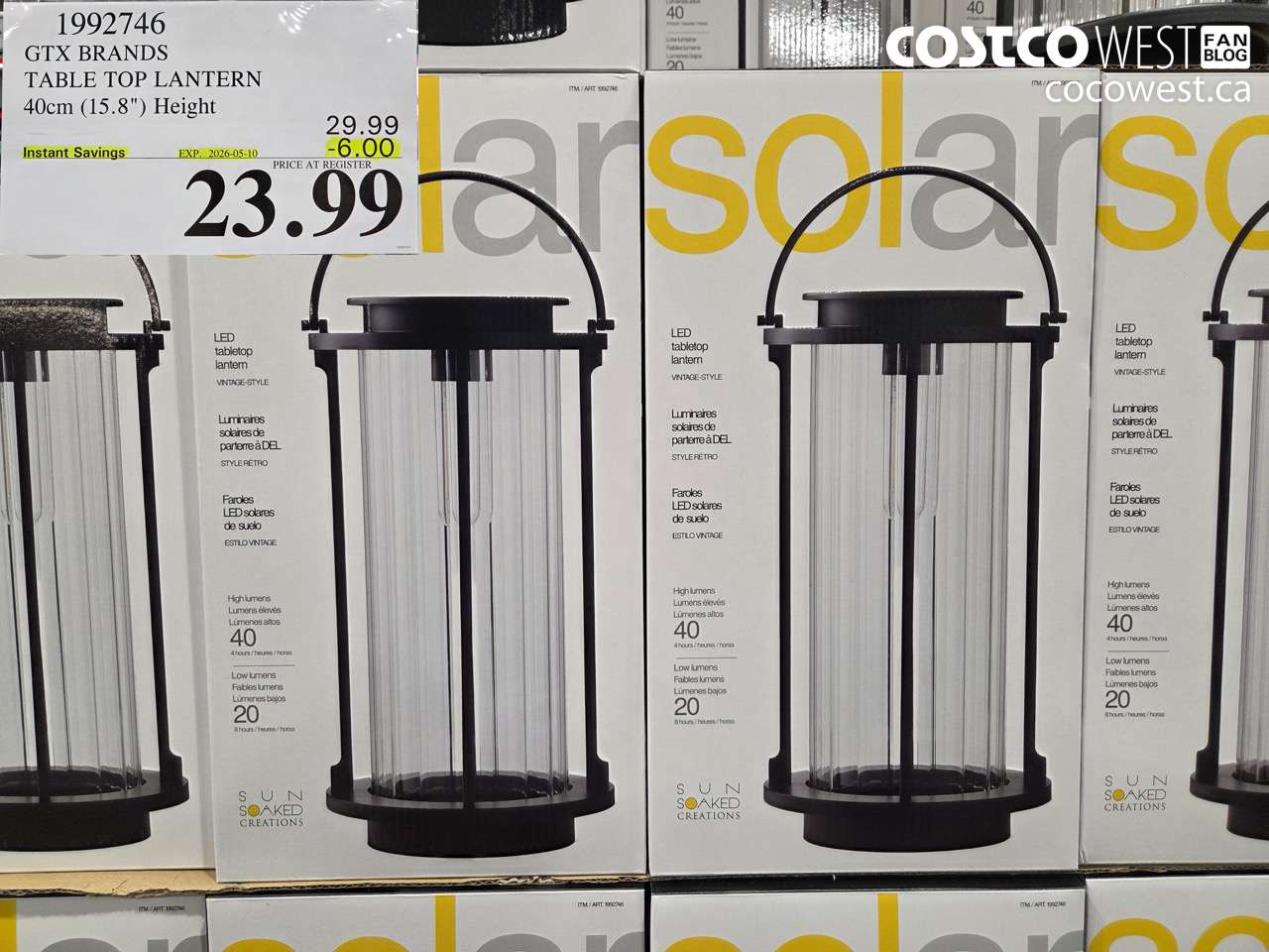 1992746 GTX BRANDS TABLE TOP LANTERN 40CM (15.8