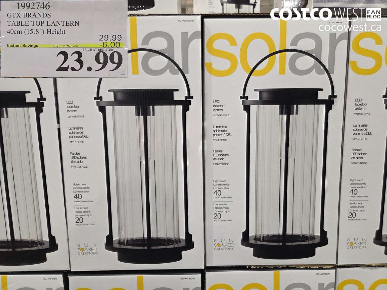 1992746 GTX BRANDS TABLE TOP LANTERN 40 CM (15.8