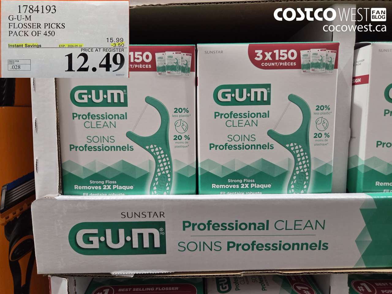 1784193 GUM FLOSSER PICKS PACK OF 450 ($3.50 INSTANT SAVINGS EXPIRES ON 2026-05-10) $12.49