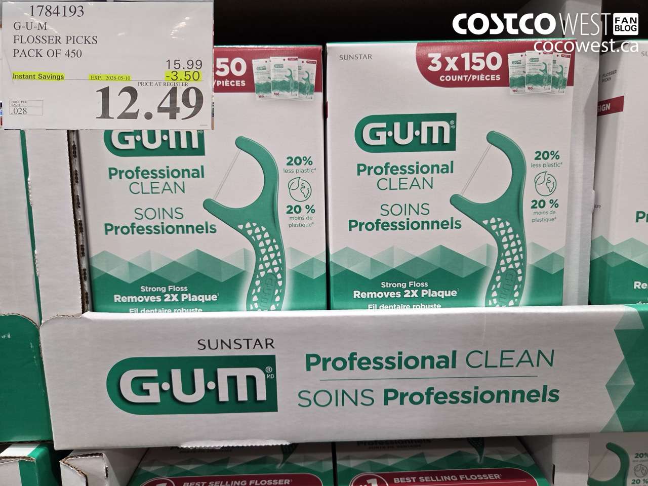 1784193 G-U-M FLOSSER PICKS PACK OF 450 ($3.50 INSTANT SAVINGS EXPIRES ON 2026-05-10) $12.49