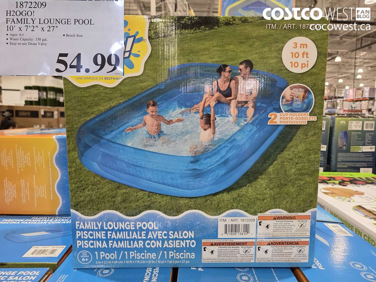 1872209 H2OGO! FAMILY LOUNGE POOL 10' X 7'2