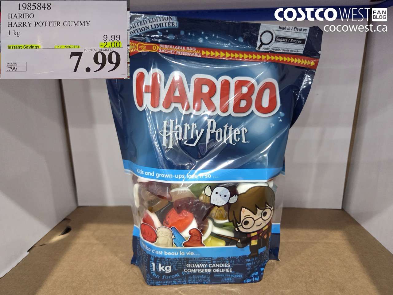 1985848 HARIBO HARRY POTTER GUMMY 1 KG ($2.00 INSTANT SAVINGS EXPIRES ON 2026-05-31) $7.99