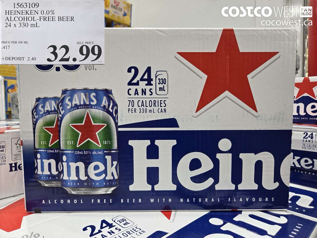 1563109 HEINEKEN 0.0% ALCOHOL-FREE BEER 24 X 330 ML $32.99