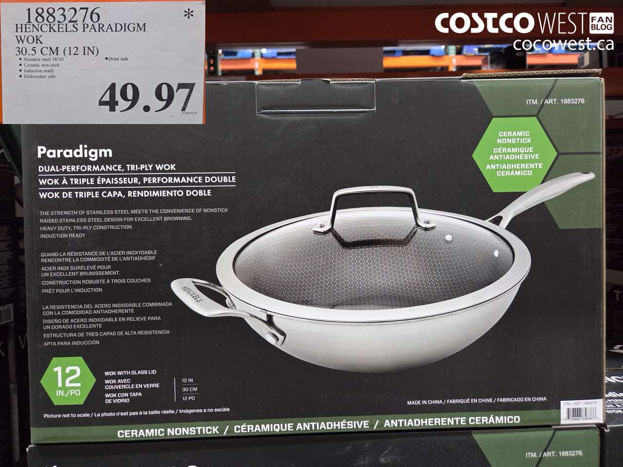 1883276 HENCKELS PARADIGM WOK 30.5 CM (12 IN) $49.97