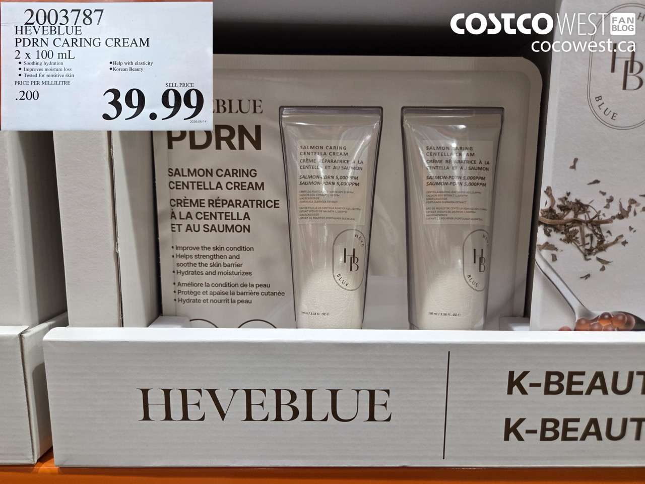 2003787 HEVEBLUE PDRN CARING CREAM 2 X 100 ML $39.99
