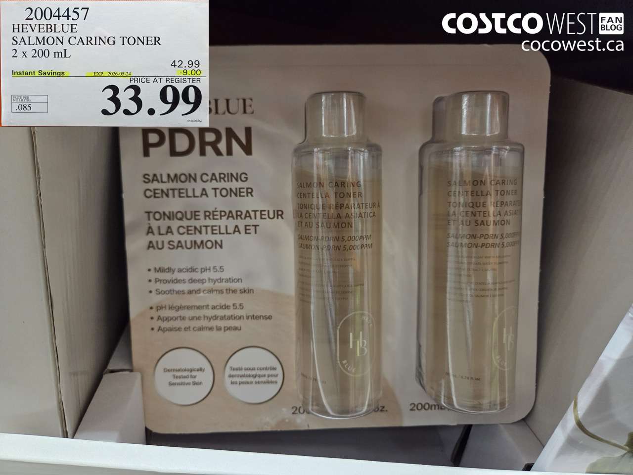 2004457 HEVEBLUE SALMON CARING TONER 2 X 200 ML ($9.00 INSTANT SAVINGS EXPIRES ON 2026-05-24) $33.99