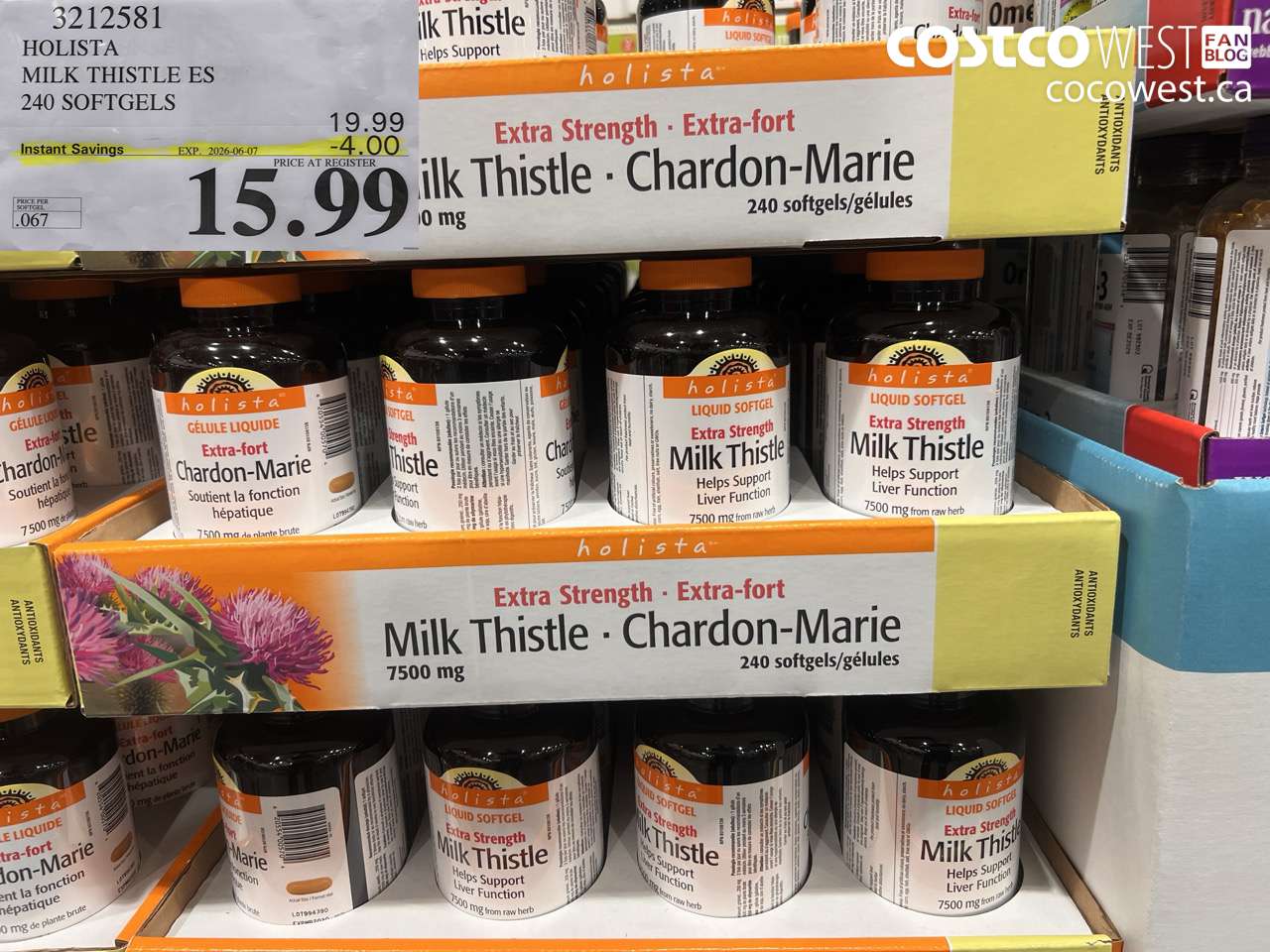 3212581 HOLISTA MILK THISTLE ES 240 SOFTGELS ($4.00 INSTANT SAVINGS EXPIRES ON 2026-06-07) $15.99