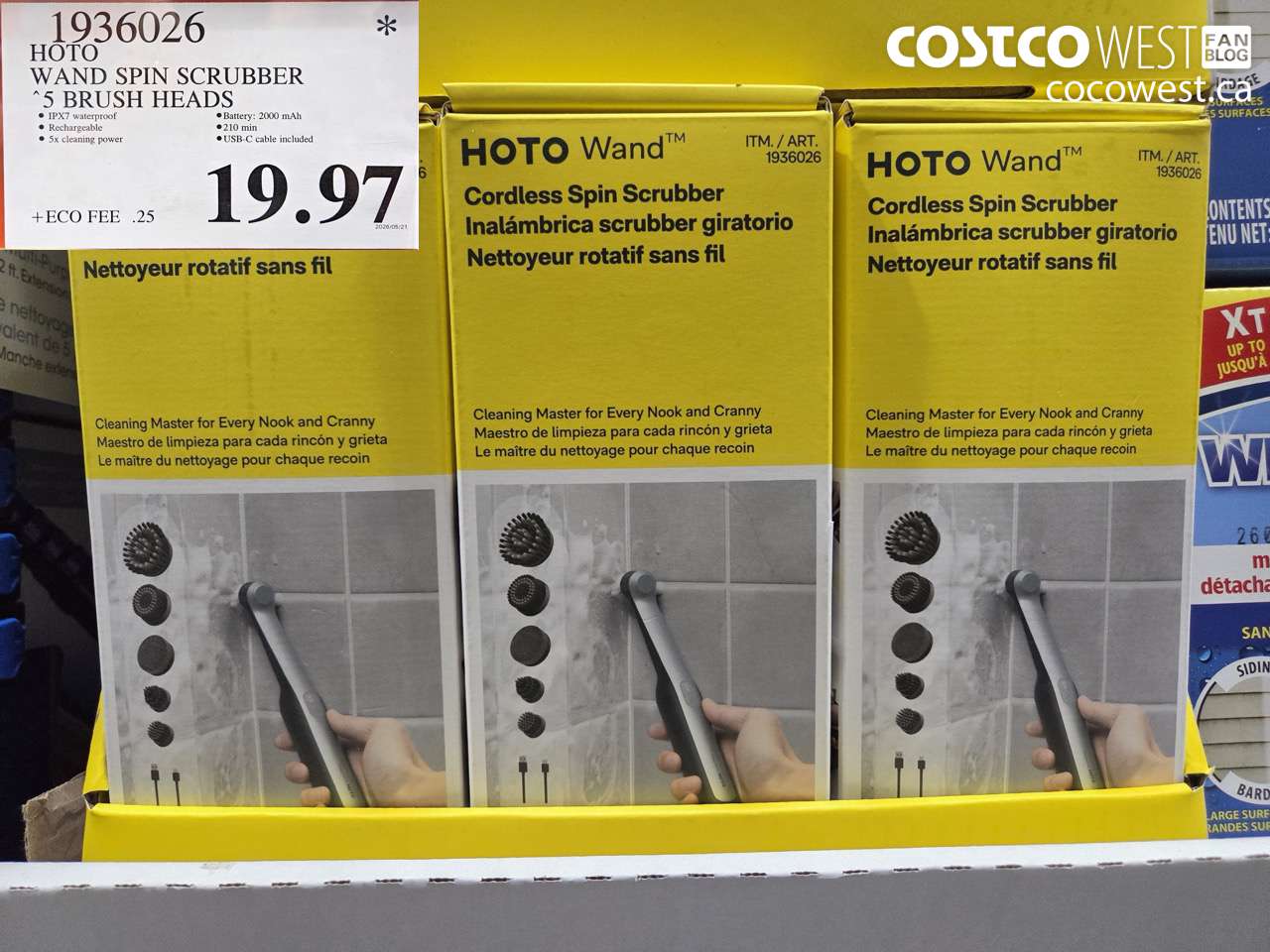 1936026 HOTO WAND SPIN SCRUBBER 5 BRUSH HEADS $19.97