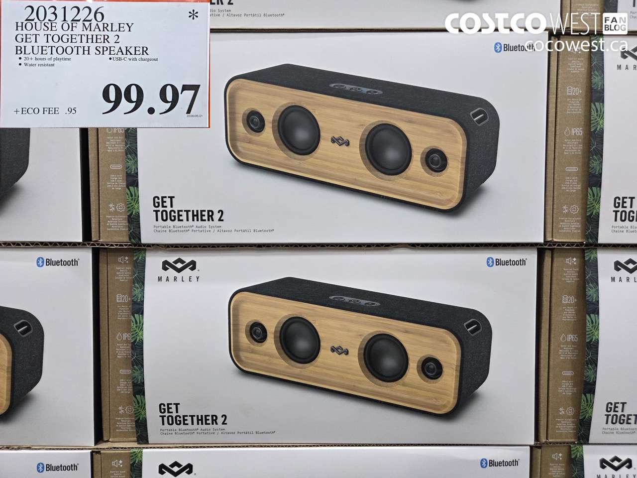 2031226 HOUSE OF MARLEY GET TOGETHER 2 BLUETOOTH SPEAKER $99.97