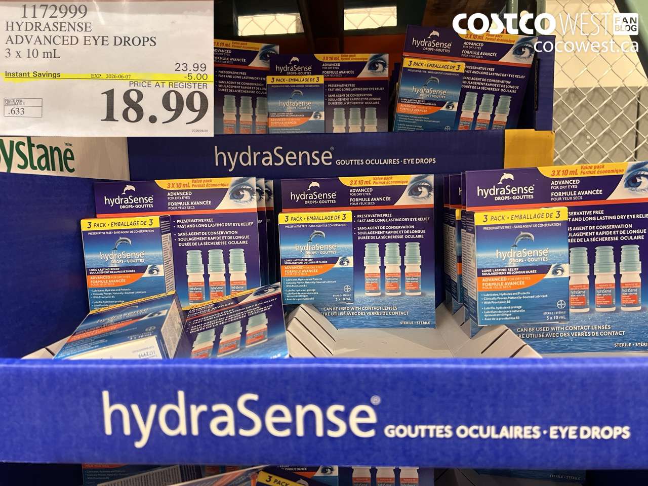 1172999 HYDRASENSE ADVANCED EYE DROPS 3 X 10 ML ($5.00 INSTANT SAVINGS EXPIRES ON 2026-06-07) $18.99