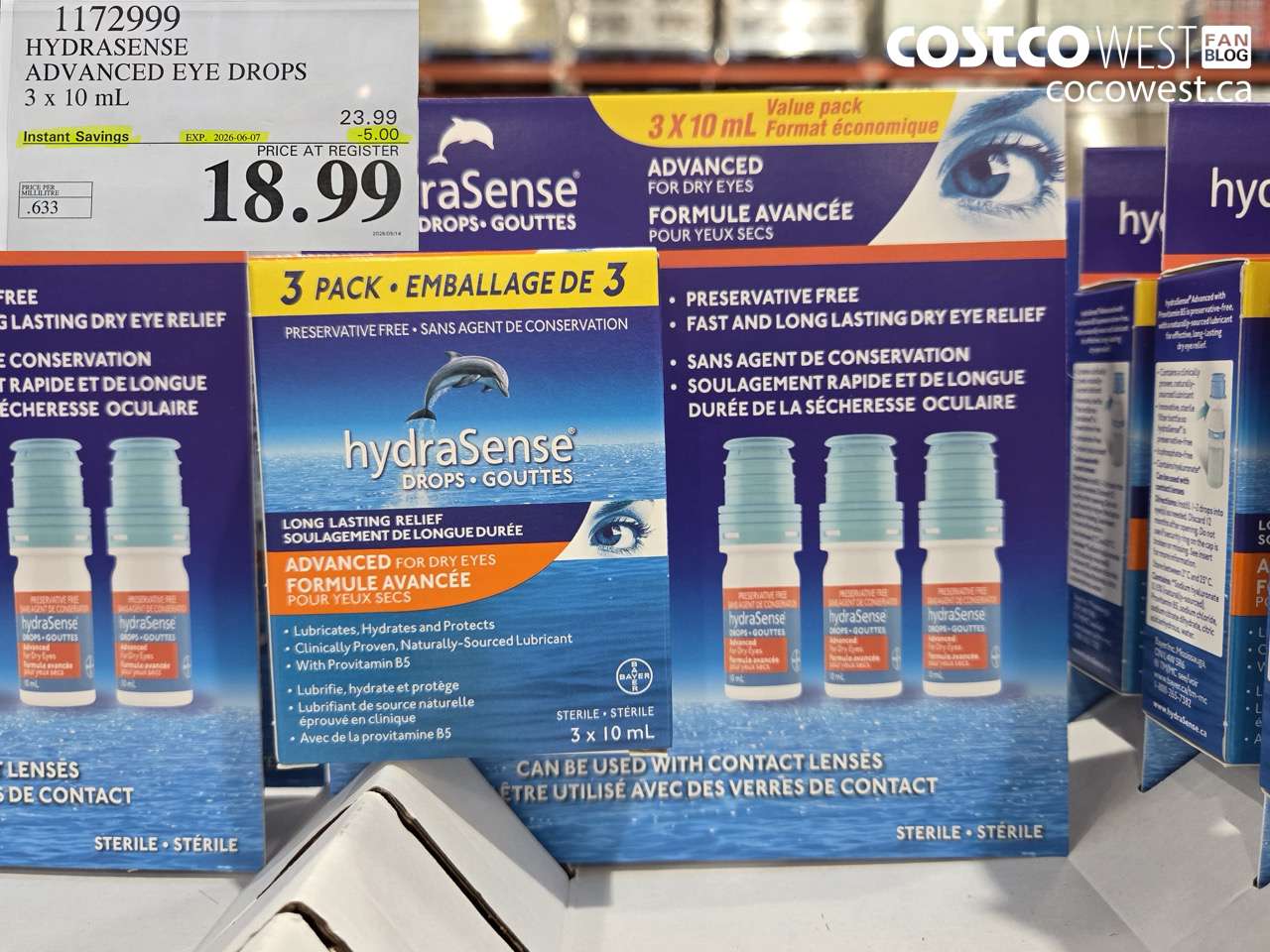 1172999 HYDRASENSE ADVANCED EYE DROPS 3 X 10 ML ($5.00 INSTANT SAVINGS EXPIRES ON 2026-06-07) $18.99