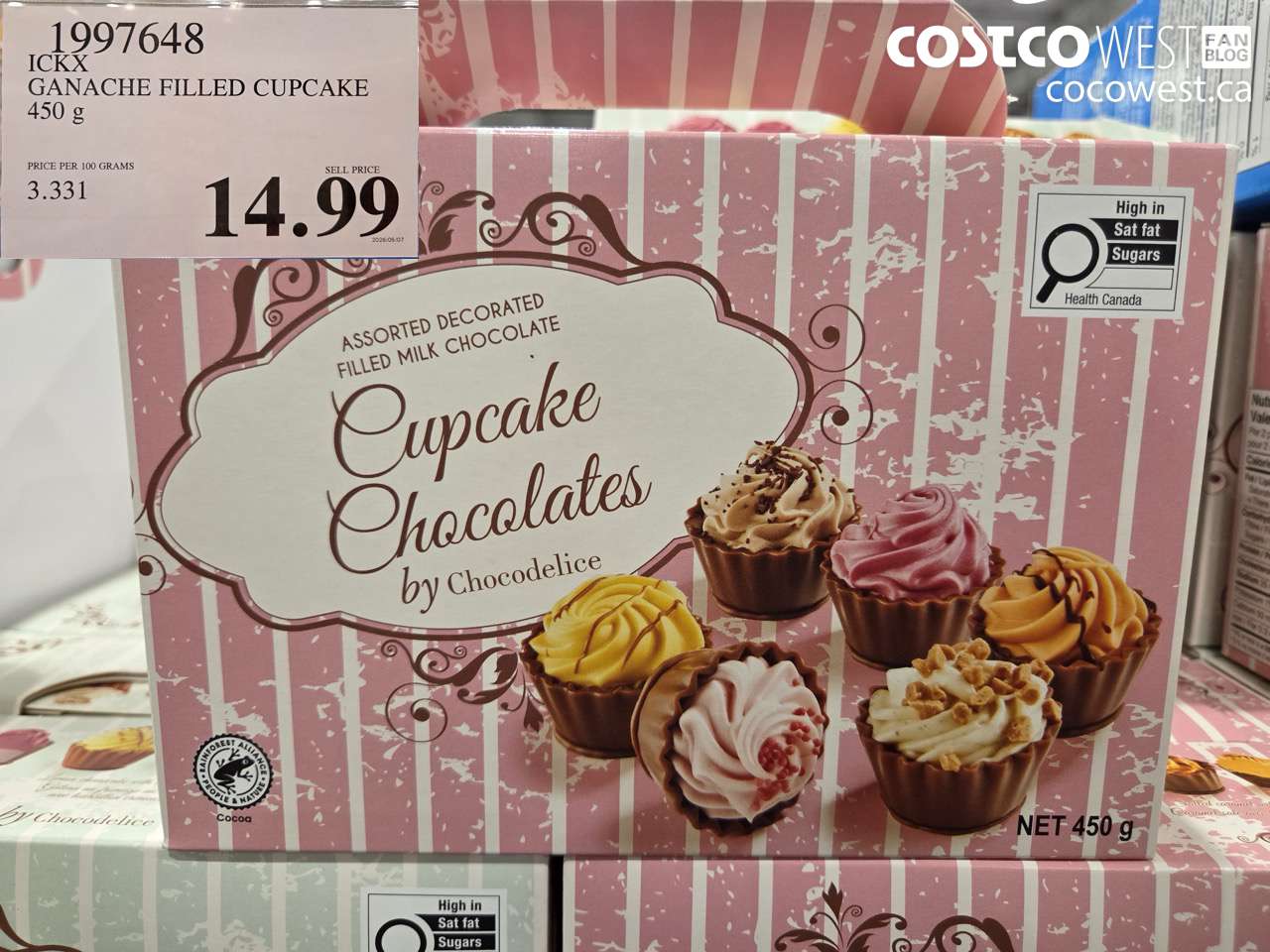 1997648 ICKX GANACHE FILLED CUPCAKE 450 G $14.99
