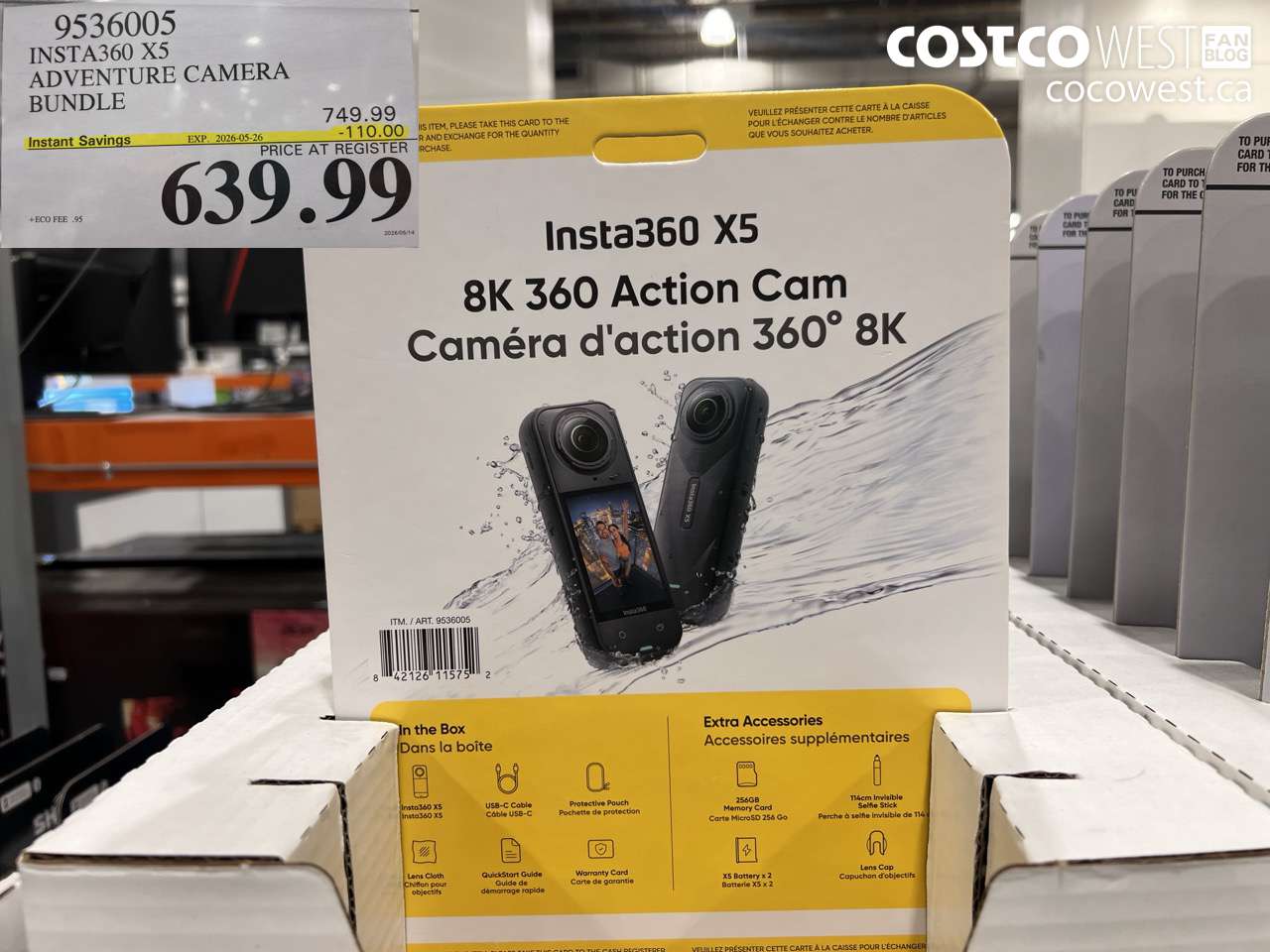 9536005 INSTA360 X5 ADVENTURE CAMERA BUNDLE ($110.00 INSTANT SAVINGS EXPIRES ON 2026-05-26) $639.99