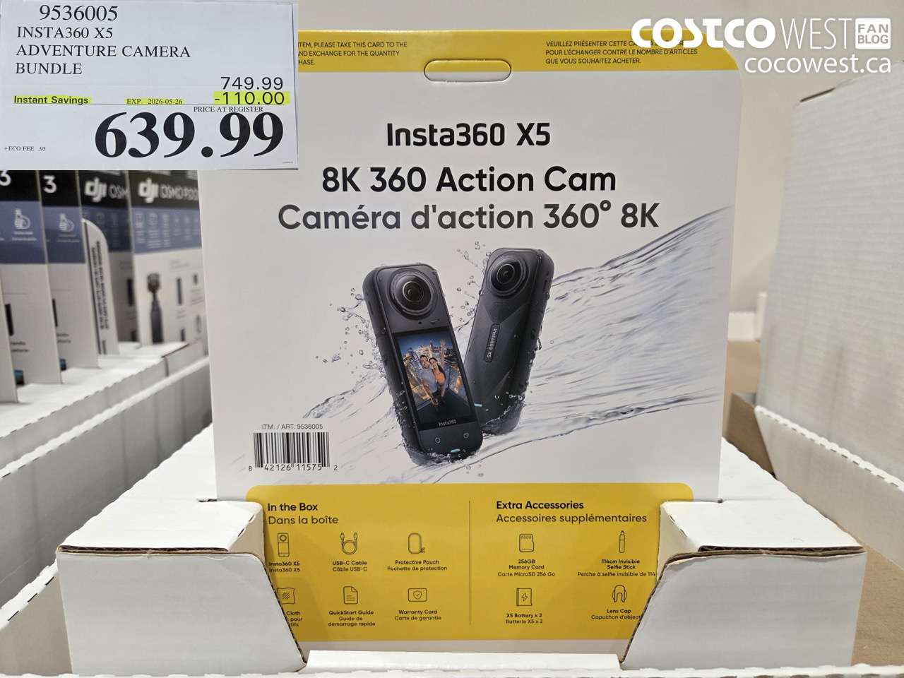 9536005 INSTA360 X5 ADVENTURE CAMERA BUNDLE ($110.00 INSTANT SAVINGS EXPIRES ON 2026-05-26) $639.99