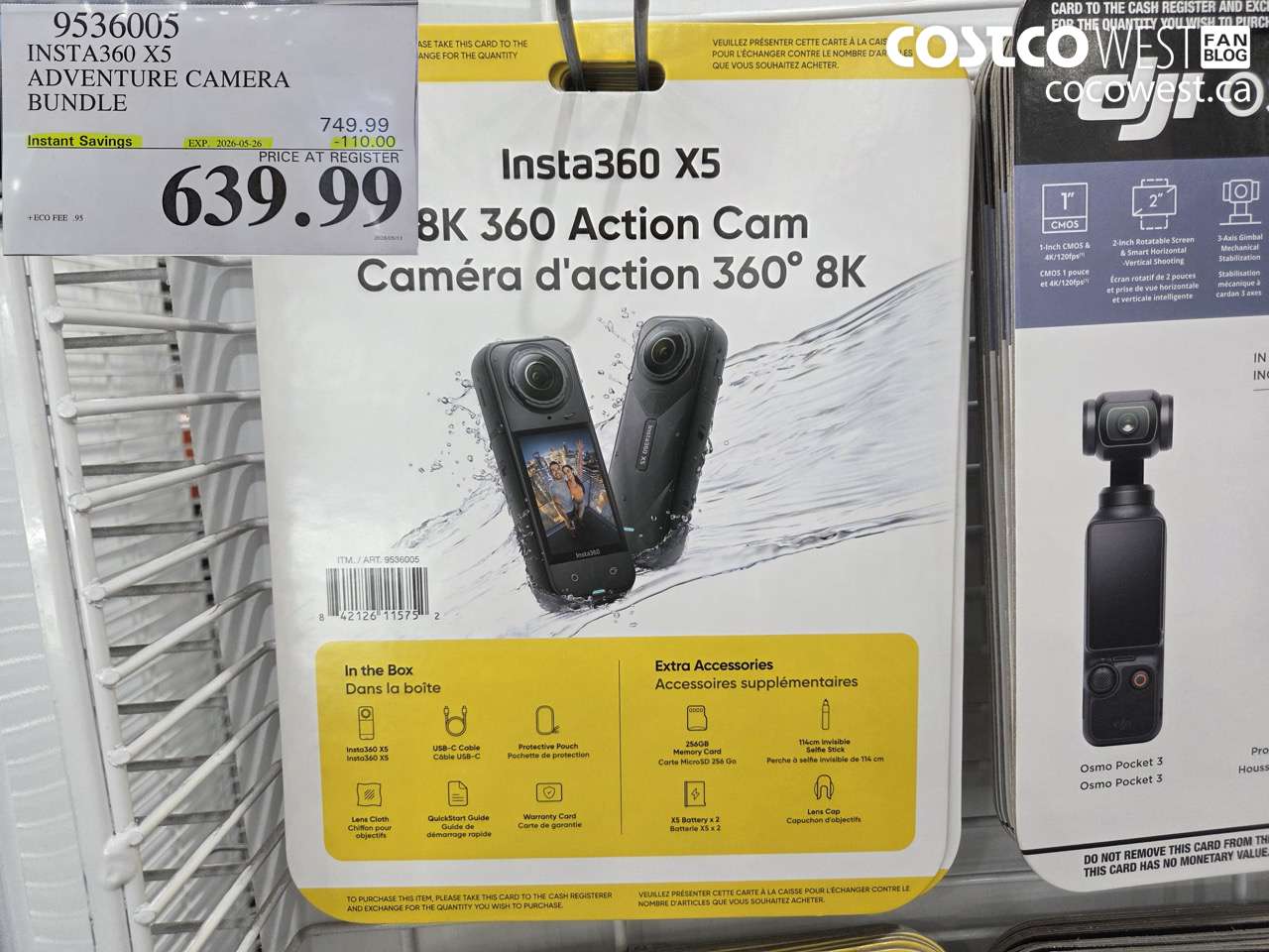 9536005 INSTA360 X5 ADVENTURE CAMERA BUNDLE ($110.00 INSTANT SAVINGS EXPIRES ON 2026-05-26) $639.99