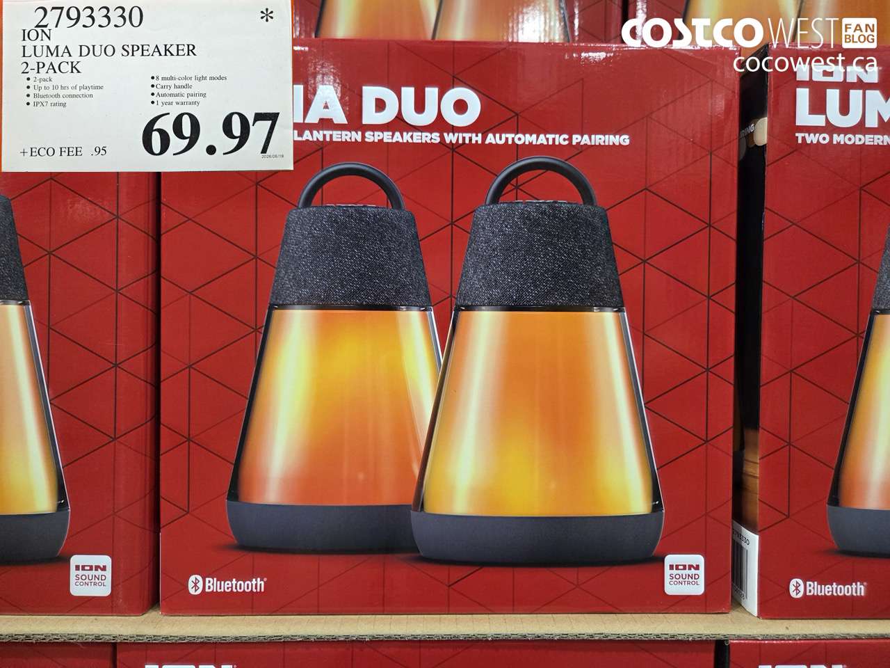 2793330 ION LUMA DUO SPEAKER 2-PACK $69.97