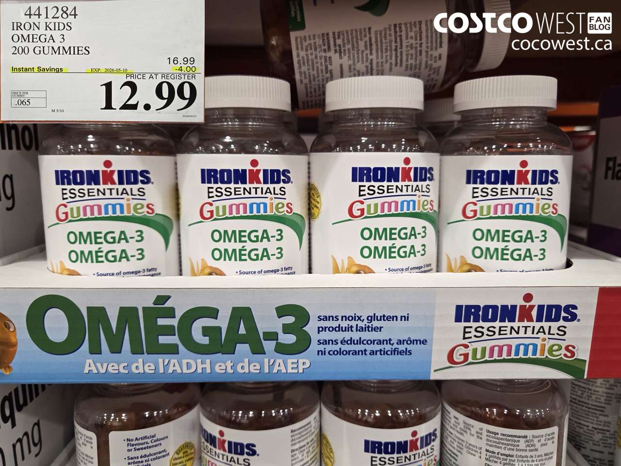 441284 IRON KIDS OMEGA 3 200 GUMMIES ($4.00 INSTANT SAVINGS EXPIRES ON 2026-05-10) $12.99