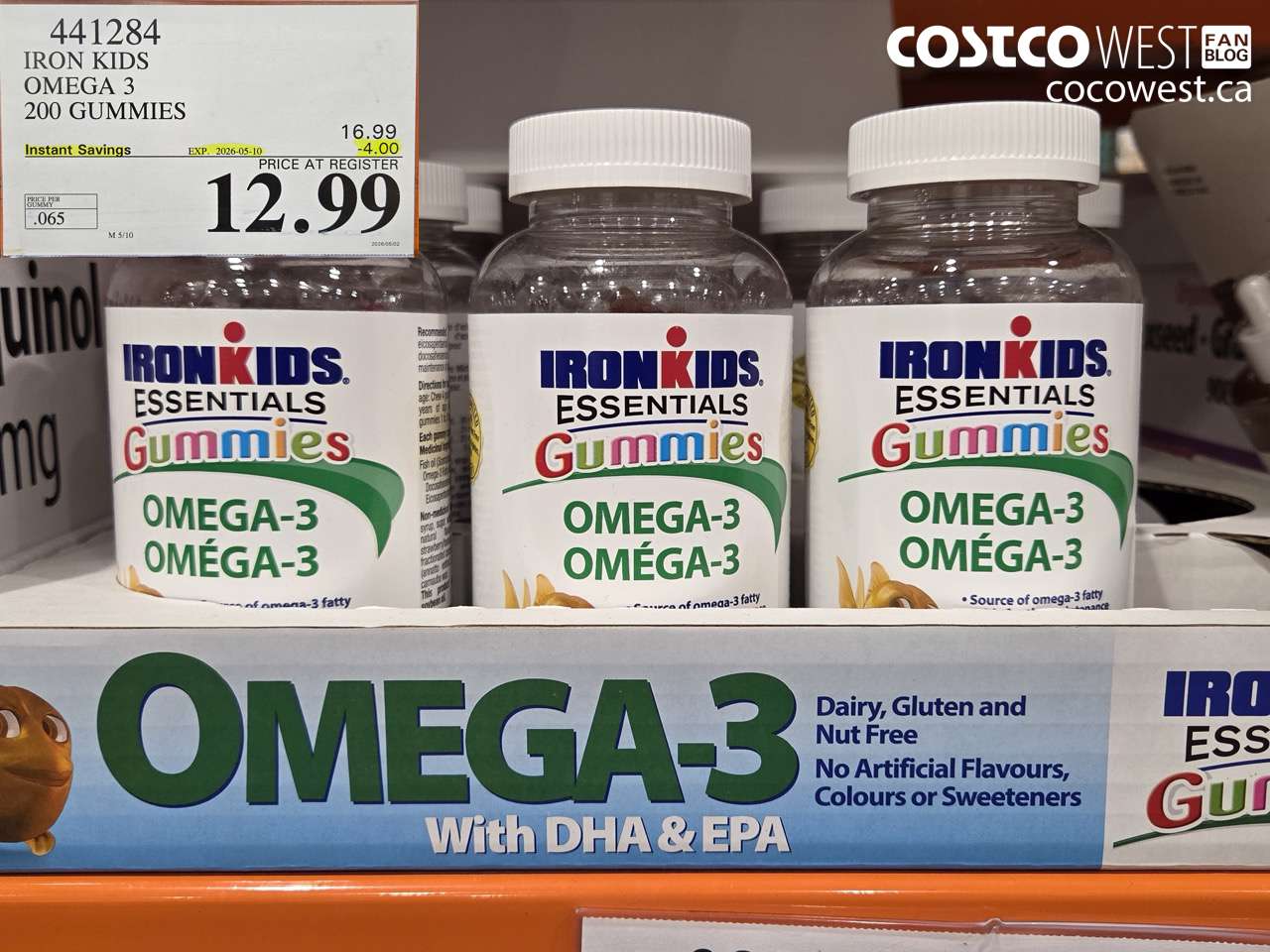 441284 IRON KIDS OMEGA 3 200 GUMMIES ($4.00 INSTANT SAVINGS EXPIRES ON 2026-05-10) $12.99