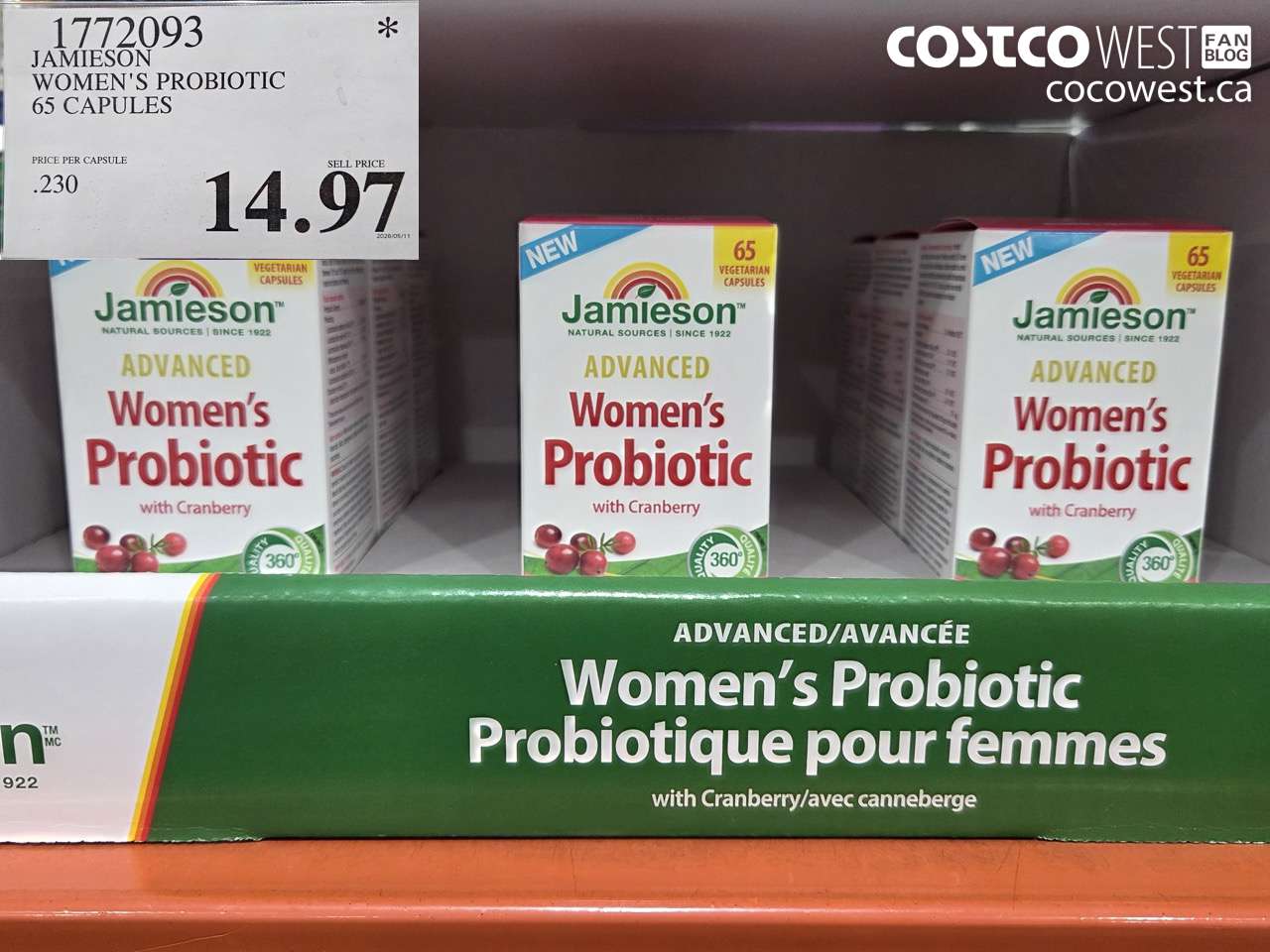 1772093 JAMIESON WOMEN'S PROBIOTIC 65 CAPULES $14.97
