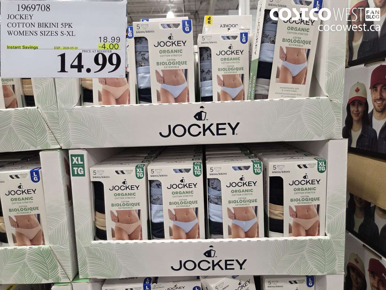1969708 JOCKEY COTTON BIKINI 5PK WOMENS SIZES S-XL ($4.00 INSTANT SAVINGS EXPIRES ON 2026-05-10) $14.99