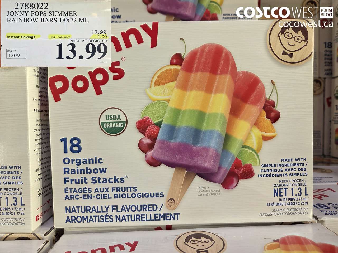 2788022 JONNY POPS SUMMER RAINBOW BARS 18X72 ML ($4.00 INSTANT SAVINGS EXPIRES ON 2026-06-07) $13.99