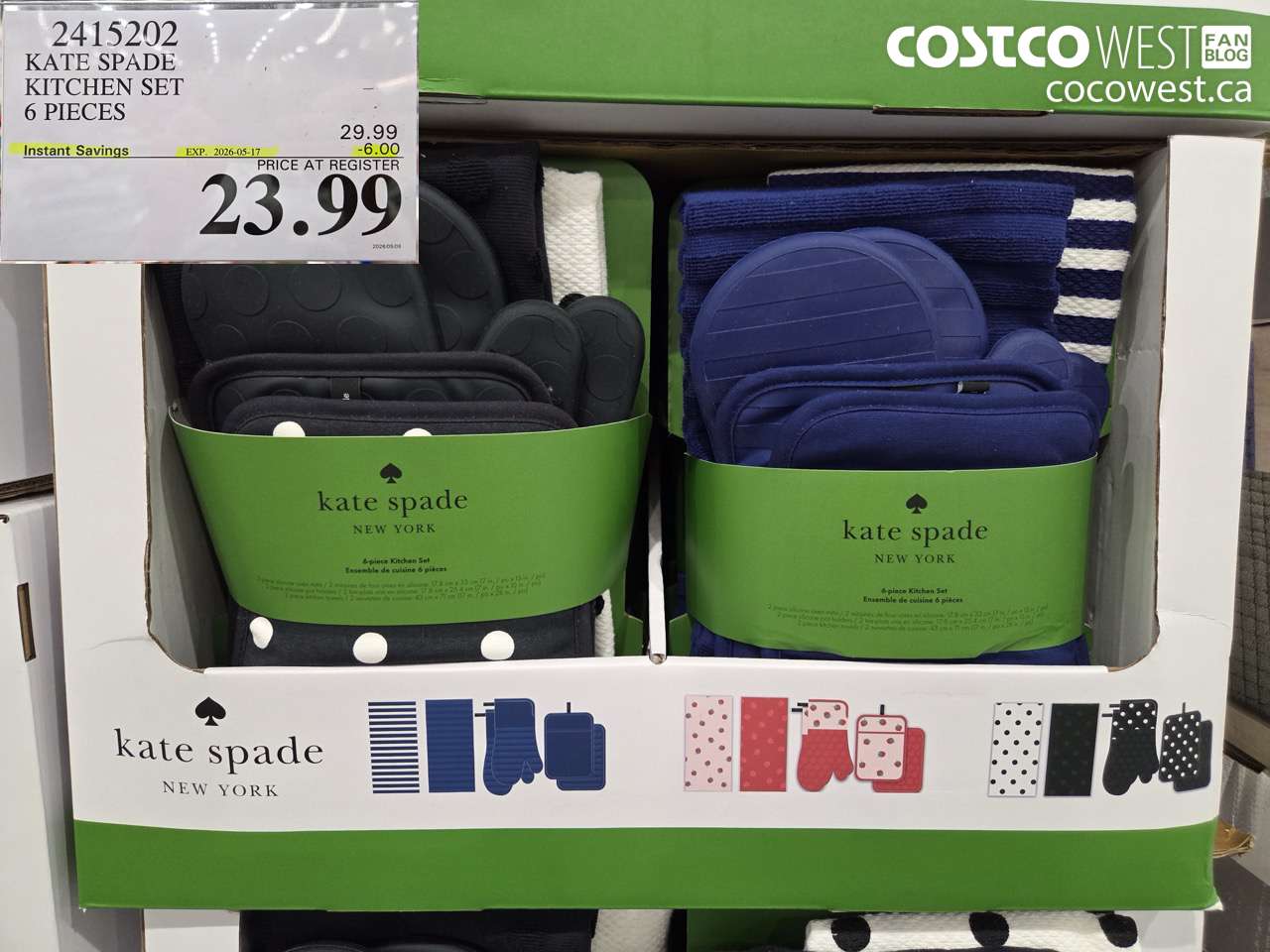 2415202 KATE SPADE KITCHEN SET 6 PIECES ($6.00 INSTANT SAVINGS EXPIRES ON 2026-05-17) $23.99