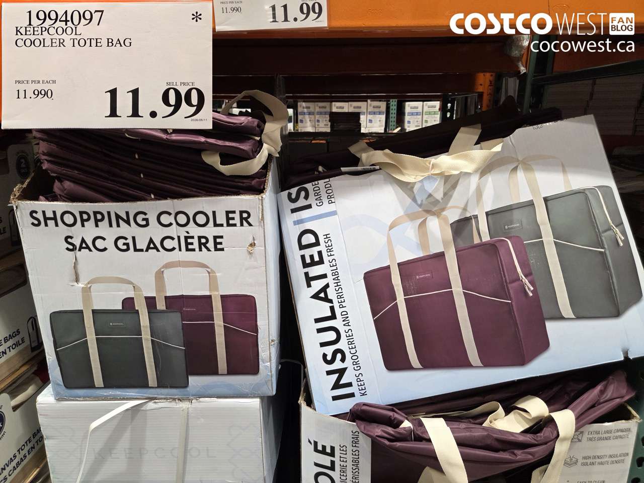1994097 KEEPCOOL COOLER TOTE BAG $11.99