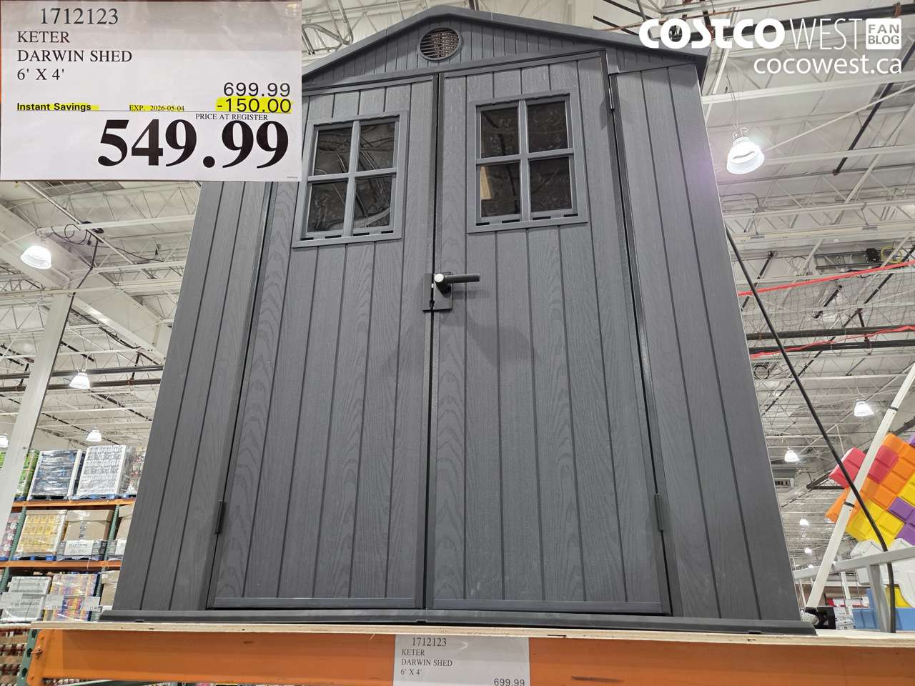 1712123 KETER DARWIN SHED 6' X 4' ($150.00 INSTANT SAVINGS EXPIRES ON 2026-05-04) $549.99